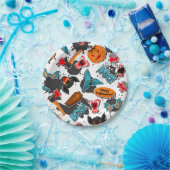 レトロ漫画ブックハロウィーン ペーパープレート (パーティー)