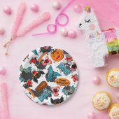 レトロ漫画ブックハロウィーン ペーパープレート (パーティー)