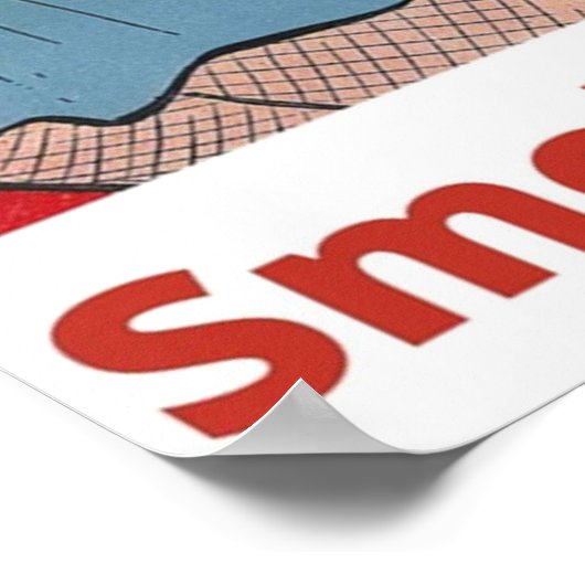 レトロ漫画ブック写真-喫煙はヨに悪い ポスター (角)