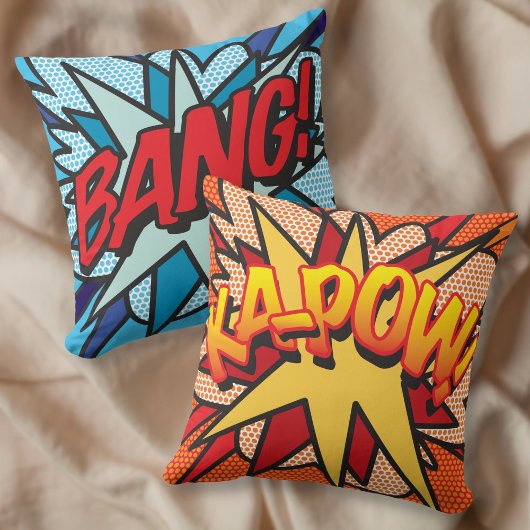 レトロ漫画ポップアート BANG KA-POW  クッション
