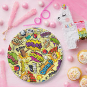 レトロ漫画ポップ・アートのアート紙プレート ペーパープレート (パーティー)