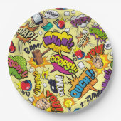 レトロ漫画ポップ・アートのアート紙プレート ペーパープレート (正面)