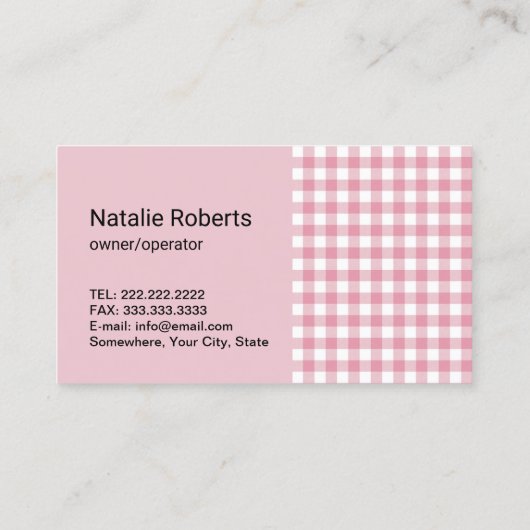 レトロ漫画メイドハウスクリーニングサービスピンク 名刺 (裏面)