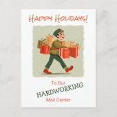 レトロ漫画メールの男性はがき シーズンポストカード (正面)