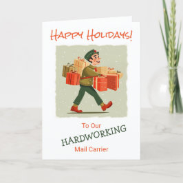 レトロ漫画メールマンホールディングホリデーカード シーズンカード