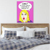 レトロ漫画ラッププリント キャンバスプリント (インサイチュ (寝室))