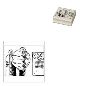 レトロ漫画不機嫌科学者実験装置 ラバースタンプ (押印)