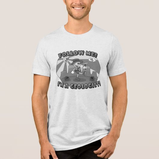 レトロ漫画地質学者 トライブレンドTシャツ (正面)