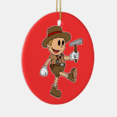 レトロ漫画地質学者(名前の追加) セラミックオーナメント (右)