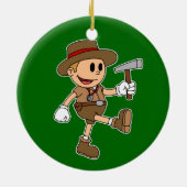 レトロ漫画地質学者（色） セラミックオーナメント (裏面)