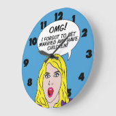 レトロ漫画壁時計 ラージ壁時計 (傾斜)