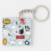 レトロ漫画爆発アポップ・アートのート キーホルダー (裏面)