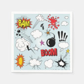 レトロ漫画爆発アポップ・アートのート スタンダードカクテルナプキン (正面)