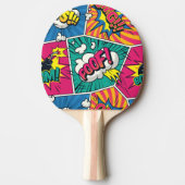 レトロ漫画爆発:ア鮮やかートポップ・アートの 卓球ラケット (正面)