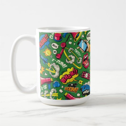 レトロ漫画美学のための都市スタイル – アーポップ・アートのト コーヒーマグカップ (左)