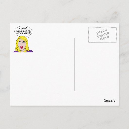 レトロ漫画誕生日はがき ポストカード (裏面)