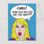 レトロ漫画誕生日はがき ポストカード (正面)