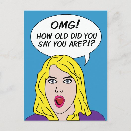 レトロ漫画誕生日はがき ポストカード (正面)