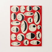 レトロ漫画顔パターンパズル ジグソーパズル (縦)