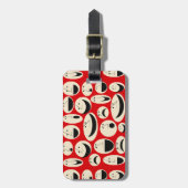 レトロ漫画顔パターン荷物タグ ラゲッジタグ (正面縦)