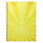 レトロ漫画黄色の背景ラスターグラデーション半分 ノートブック (正面)