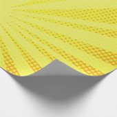 レトロ漫画黄色背景ラスターグラデーション（半分） ラッピングペーパー (角)