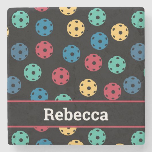 😍レトロ漬け玉/黒 ストーンコースター (正面)