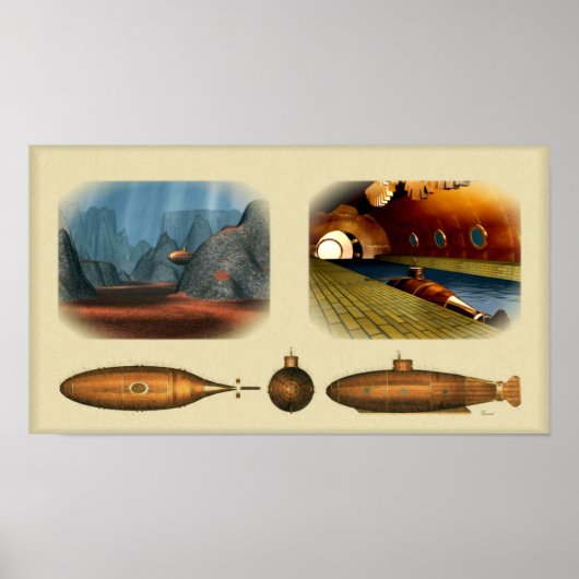 レトロ潜水艦 ポスター (正面)