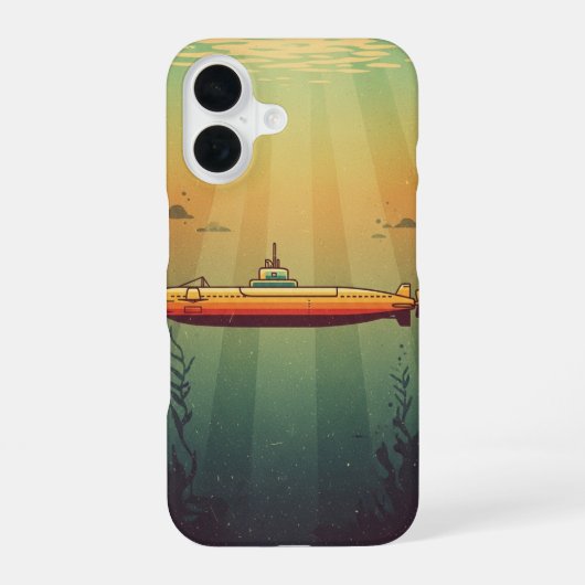 レトロ潜水艦 iPhone 16ケース (裏面)