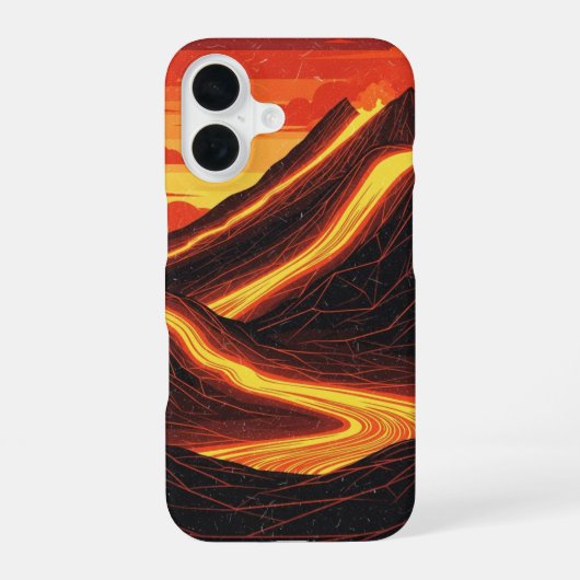 レトロ火山の輝き iPhone 16ケース (裏面)