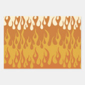 レトロ火炎の波レインボーストライプズ70sヒッピー ラッピングペーパーシート (正面3)