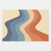 レトロ火炎の波レインボーストライプズ70sヒッピー ラッピングペーパーシート (正面)