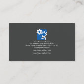 レトロ灰色の列金ゴールド電球の電気技師 名刺 (裏面)