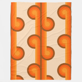 レトロ無地の幾何形状パターン1 フリースブランケット