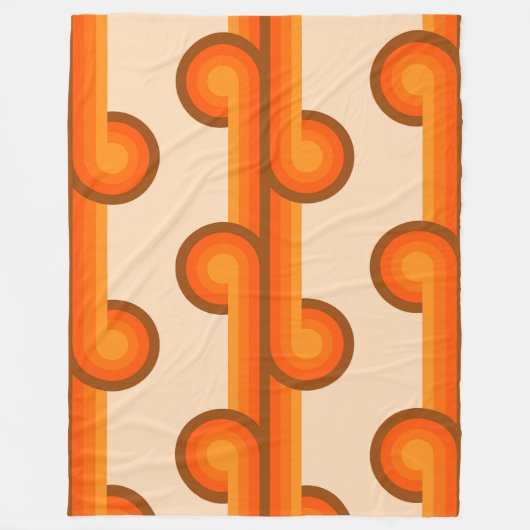 レトロ無地の幾何形状パターン1 フリースブランケット (正面)