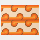 レトロ無地の幾何形状パターン1 フリースブランケット (正面(横))