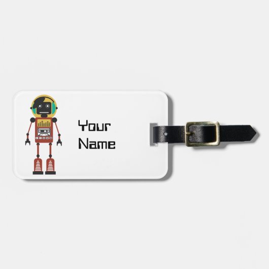 レトロ無線ロボット ラゲッジタグ (正面横)