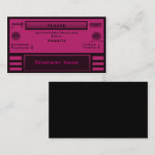 レトロ無線名刺ピンク 名刺 (正面/裏面)