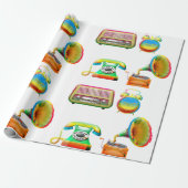 レトロ無線電話時計ヴィンテージ旧校 ラッピングペーパー (アンロールド)