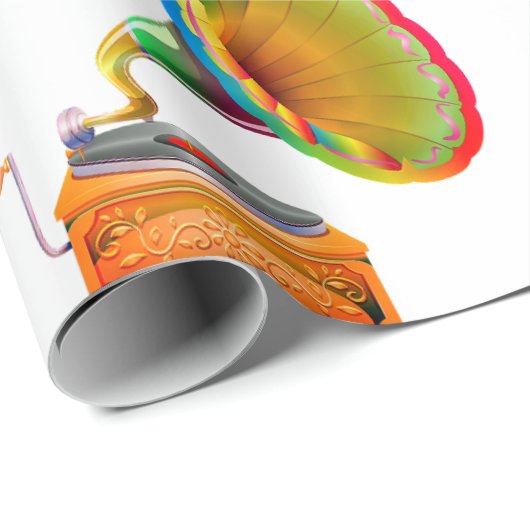 レトロ無線電話時計ヴィンテージ旧校 ラッピングペーパー (ロールコーナー)