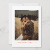 レトロ焼けオレンジ色の結婚式の日付を保存 セーブザデート (裏面)