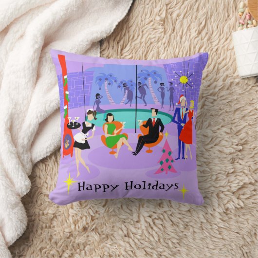 レトロ熱帯クリスマスパーティー装飾用クッション クッション (ブランケット)