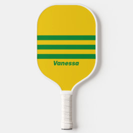 レトロ熱帯バナナ3ストライピング | 名前 ピックルボールラケット