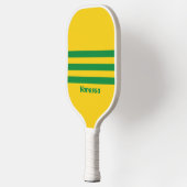 レトロ熱帯バナナ3ストライピング | 名前 ピックルボールラケット (左)