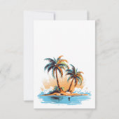 レトロ熱帯ビーチ目的地の結婚式 出欠カード (裏面)