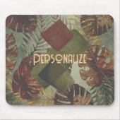 レトロ熱帯性モンスターパームの葉70年代の夏 マウスパッド (正面)