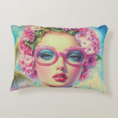 レトロ熱帯美しい アクセントクッション (裏面)