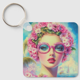 レトロ熱帯美しい キーホルダー