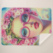 レトロ熱帯美しい シェルパブランケット (正面(横))