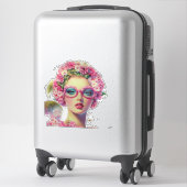 レトロ熱帯美しい シール (スーツケース)